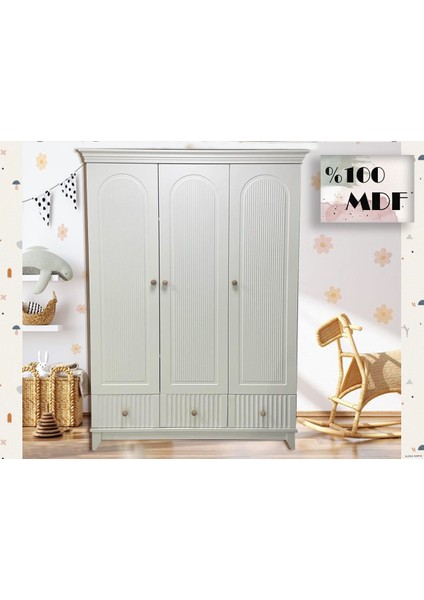 Soho %100 Mdf 3 Kapılı Bebek&çocuk Gardırop