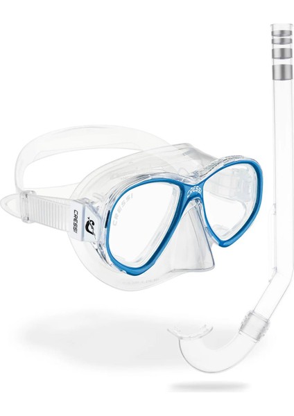 Perla Maske ve Mini Gringo Şnorkel Set Clear/blue (7-13 Yaş)