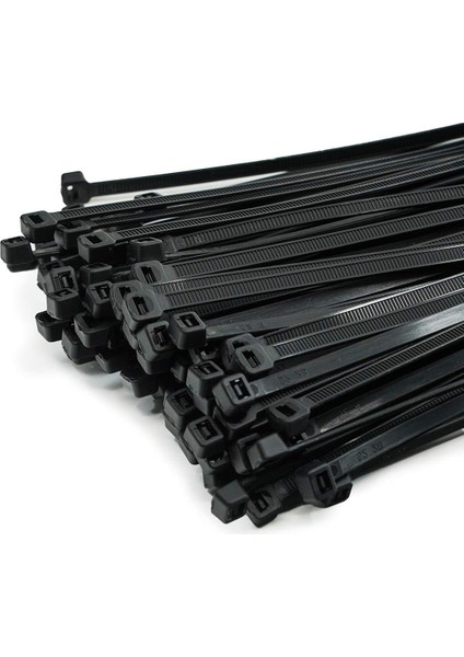 Plastik Cırt Kelepçe 3,6X370 mm 100 Adet Siyah Renk Zip Kablo Bağı Çok Amaçlı Bağlama Uzun