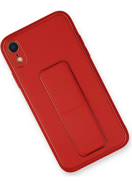 Iphone Xr Kılıf Coco Deri Standlı Kapak - Kırmızı Inslm