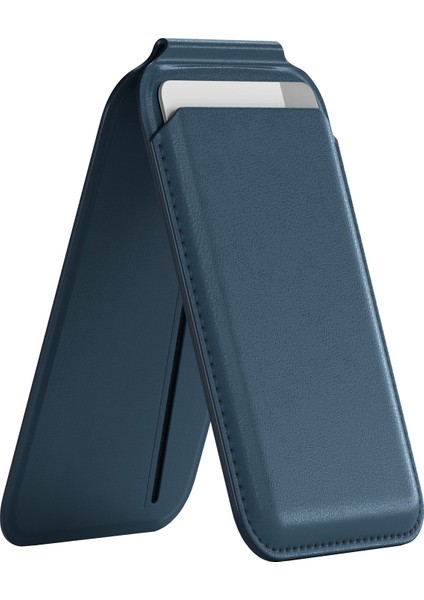 Buff iPhone Walletmag 2.0 Stant Manyetik Deri Cüzdan Blue