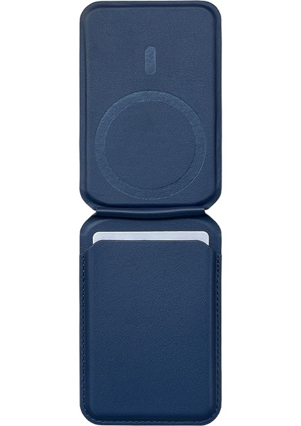 Buff iPhone Walletmag 2.0 Stant Manyetik Deri Cüzdan Blue