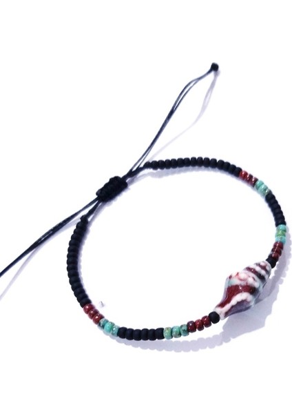 Seramik Deniz Kabuklu Mat Siyah Desenli Bordo ve Turkuaz Rengi Miyuki Round Boncuklu Unisex Bileklik fiyatları