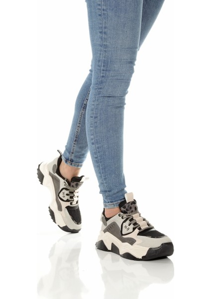 H9 Siyah Gri Sneaker Günlük Spor Ayakkabı