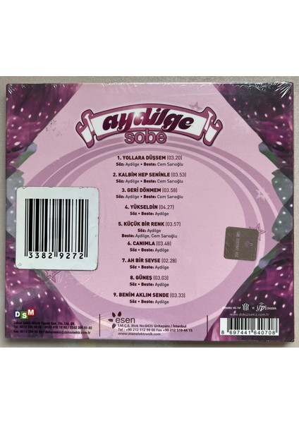 Aydilge Sobe CD (Jelatininde Sıfır Orjnal Dönem Baskı Cd)