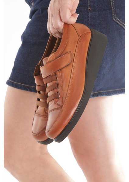 Caap Taba Renk Hakiki Deri Anatomik Cırt Cırtlı Hafif Rahat Genç Anne Ayakkabısı fiyatları