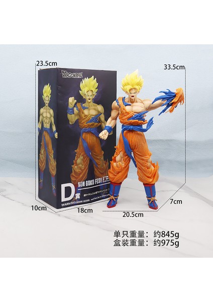 Animasyon Büyük Dragon Ball Sun Wukong Şekilli Kalıp Süsleme Gogeta Vegetto Saiyan (Yurt Dışından)