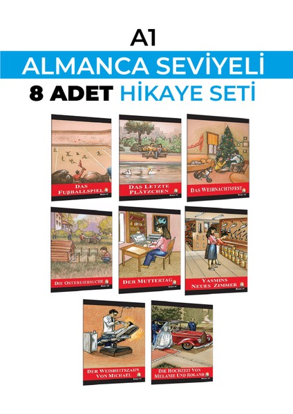 Almanca Hikaye A1 Seviyesi 8 Li Set (Karakot Okumalıdır)