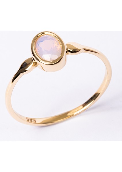 Gümüş Yüzük - Pembe Quarts Taşlı Tek Taş Evlilik Teklifi Yüzüğü-0.90 Karat Kristal Opal 925 Ayar Gümüş Yüzük fırsatları