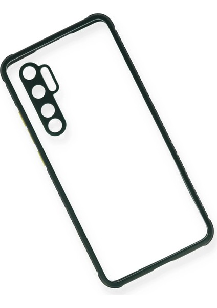 Xiaomi Mi Note 10 Lite Kılıf Miami Şeffaf Silikon - Koyu Yeşil Inslm