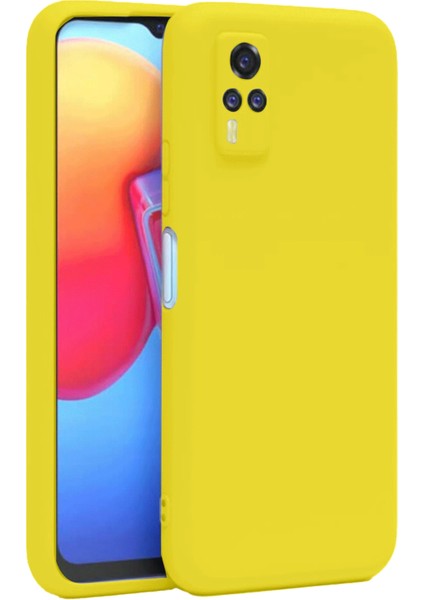 Vivo Y53S Kılıf Nano Içi Kadife Silikon - Sarı Inslm