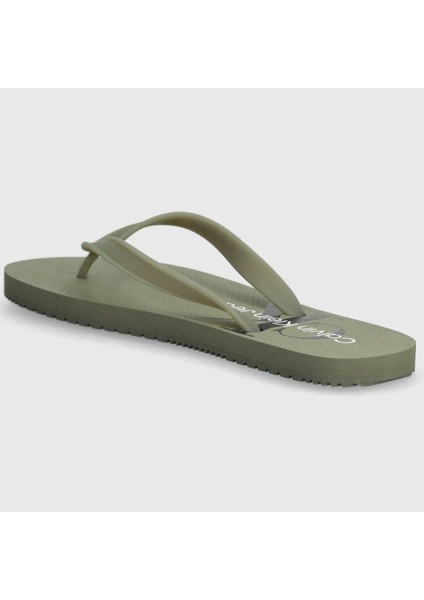 Calvin Klein Beach Glossy Erkek Parmak Arası Terlik Haki