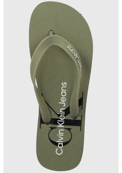 Calvin Klein Beach Glossy Erkek Parmak Arası Terlik Haki modelleri