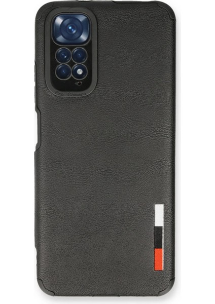 Xiaomi Redmi Note 11 Kılıf Loop Deri Silikon - Siyah Inslm