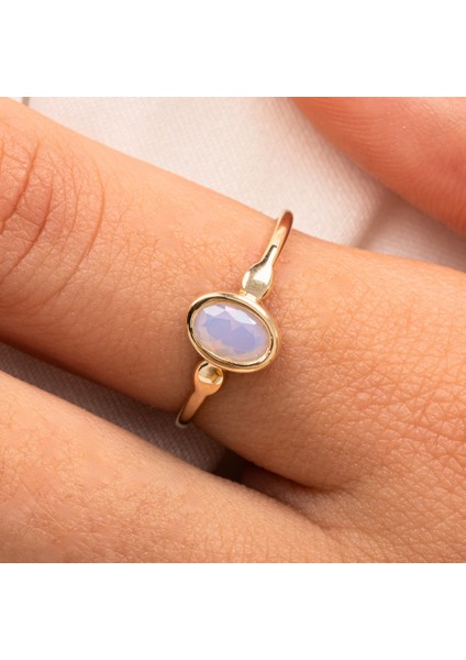 Gümüş Yüzük - Pembe Quarts Taşlı Tek Taş Evlilik Teklifi Yüzüğü-0.90 Karat Kristal Opal 925 Ayar Gümüş Yüzük fiyatları
