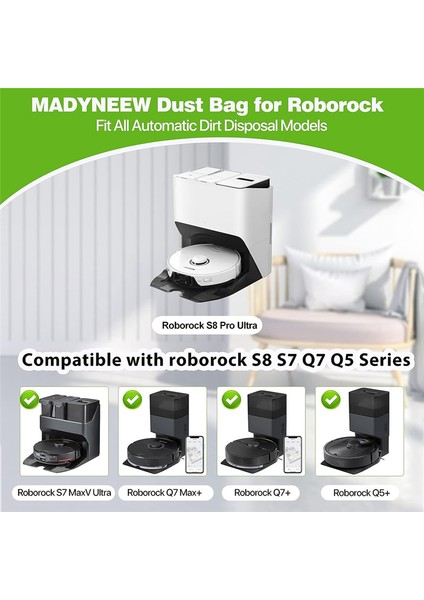 Roborock S8+ /s8 Pro Ultra / S7 Maxv Ultra / Q5 / Q5+ / Q7+ / Q7 Max+ Elektrikli Süpürge Torbası Için 8 Adet Toz Torbası Yedeği (Yurt Dışından) indirimleri