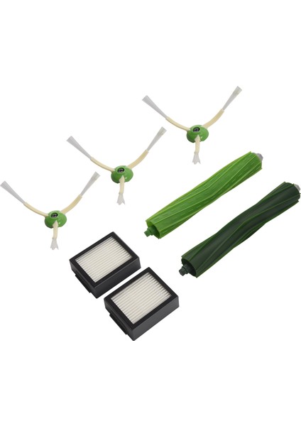 Irobot Roomba I7 I7+/ı7 Plus E5 E6 E7 Serisi Robotik Süpürge Için Yedek Aksesuar Seti, 2 Filtre + 3 Fırça + 1 Çok Yüzeyli Kauçuk Fırça (Yurt Dışından)