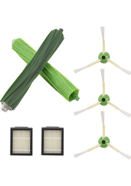 Irobot Roomba I7 I7+/ı7 Plus E5 E6 E7 Serisi Robotik Süpürge Için Yedek Aksesuar Seti, 2 Filtre + 3 Fırça + 1 Çok Yüzeyli Kauçuk Fırça (Yurt Dışından)