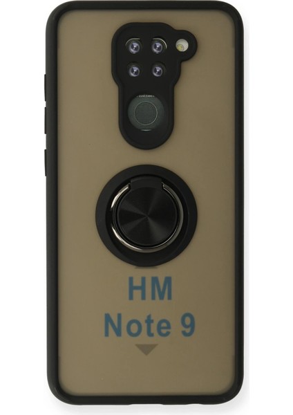 Xiaomi Redmi Note 9 Kılıf Montreal Yüzüklü Silikon Kapak - Siyah Inslm