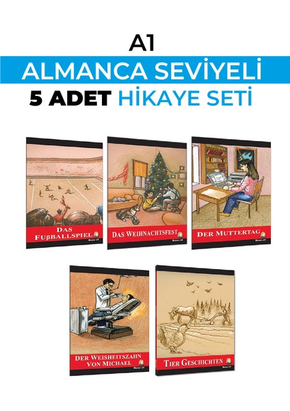 Almanca Hikaye A1 Seviyesi 5 Li Set (Karakot Okumalıdır)