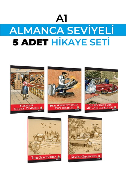 Almanca Hikaye A1 Seviyesi 5 Li Set ( Karakot Okumalıdır)