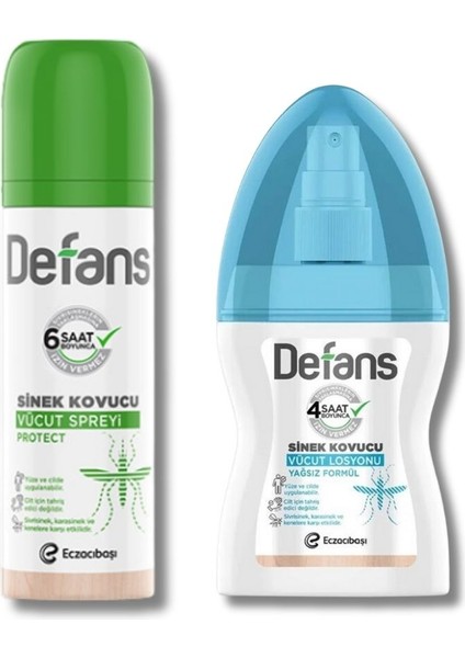 Sinek Kovucu Vücut Spreyi 100 ml + Defans Sinek Kovucu Vücut Losyonu 100 ml