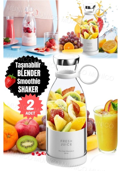 2 Adet Elektrikli Meyve Sıkacağı Mini Taşınabilir Blender Meyve Karıştırıcılar Shaker Fitness Araba