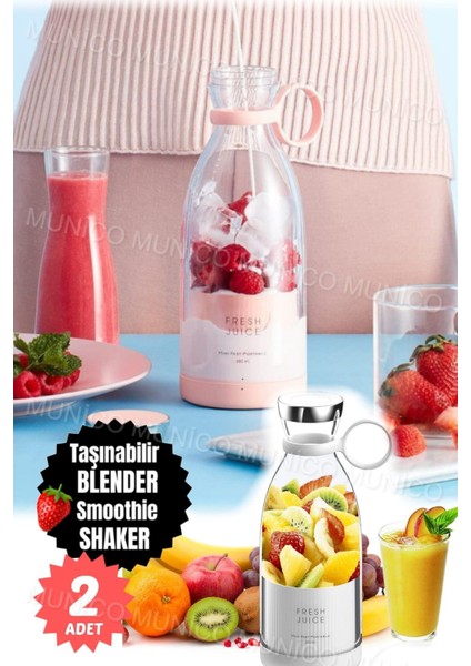 2 Adet Elektrikli Meyve Sıkacağı Mini Taşınabilir Blender Meyve Karıştırıcılar Shaker Fitness Araba