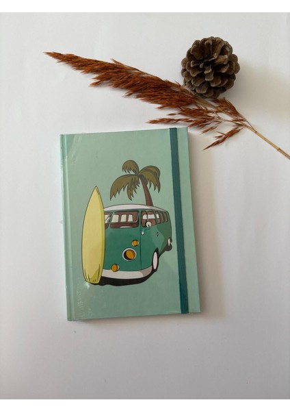 Atakids Lizy Sert Kapak Lastikli Çizgili Defter (20 × 14 Cm, 96 Yaprak)