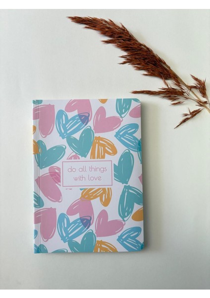 Atakids Lizy Karton Kapak Renkli Sayfalı Çizgili Defter – 128 Sayfa / 21X15 cm