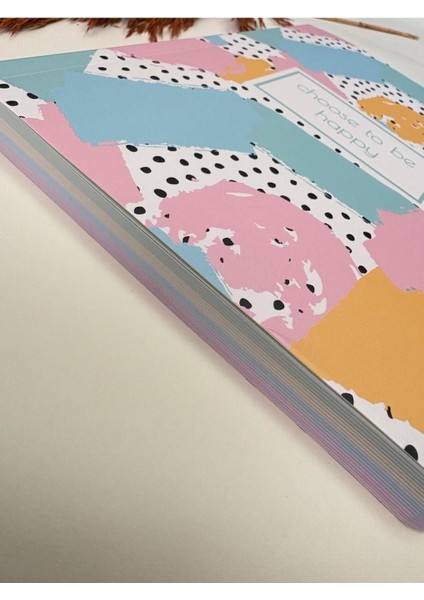 Atakids Lizy Karton Kapak Renkli Sayfalı Çizgili Defter – 128 Sayfa / 21X15 cm