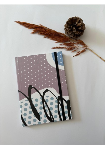 Atakids Lizy Sert Kapak Lastikli Çizgili Defter (20 × 14 Cm, 96 Yaprak)