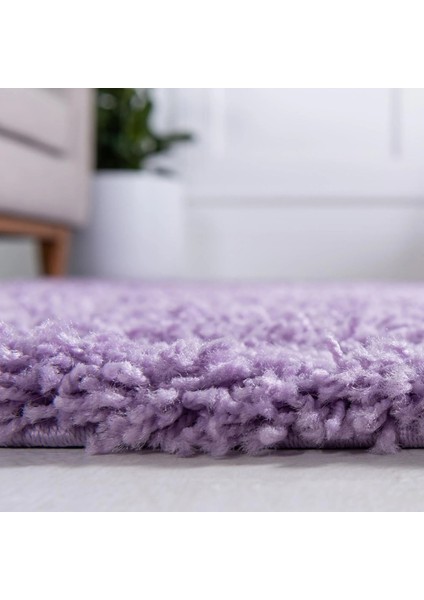 Doğal Kaymaz Tabanlı Yıkanabilir Leylak Shaggy Oval Yolluk Salon Oturma Odası Çocuk Odası Mutfak Halısı modelleri