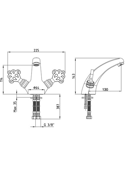 Osmanlı Eskitme Lavabo Bataryası 102208002