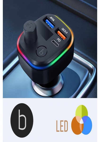 Araç Bluetooth 5.1 Fm Transmitter Cihazı Araba Müzik Mp3 Çalar Oto Çakmaklık 30w Hızlı Şarj Aleti indirimleri