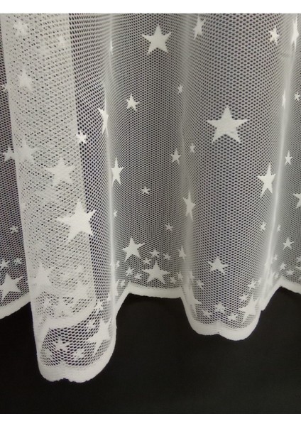 Çocuk Odası Tül Perdesi Yıldız Desen Beyaz Perde,normal Pileli Dikim modelleri