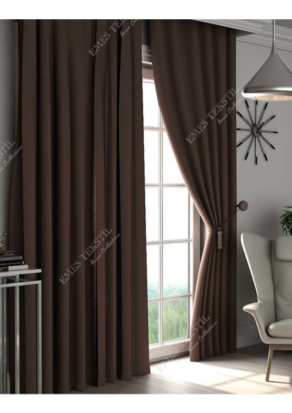 Kahverengi Blackout, Işık Geçirmez Karartma Güneşlik, Pilesiz (Tek Kanat Fon Perde) fiyatları