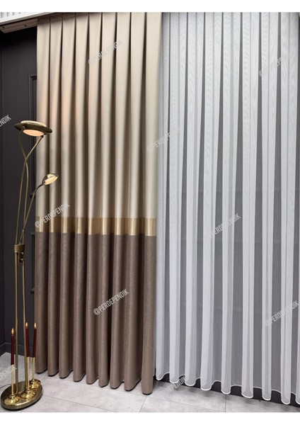 Pano Fon Perde,elegans Seri,azra Desen Vizon Gold Krem,taç,brilant,blackout,sık,pileli(Tek Kanat) fiyatları