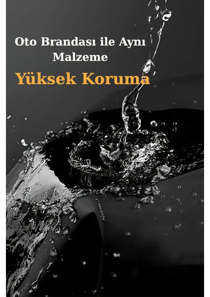 Siyah Yarım Araba Brandası, Su Geçirmez, Güneşten Korur, Toz ve Kir Önleyici, Buzlanma Önleyici