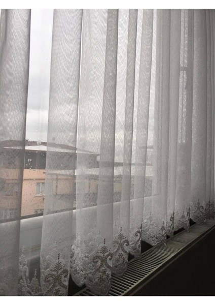 Lüks,eteği Işlemeli Sık Kanun Pileli, Tül Perde,mutfak Perdesi 1/5