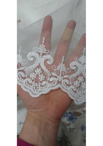 Lüks,eteği Işlemeli Sık Kanun Pileli, Tül Perde,mutfak Perdesi 1/5