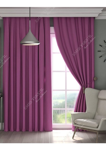 Mor Blackout, Işık Geçirmez Karartma Güneşlik, Pilesiz (Tek Kanat Fon Perde)