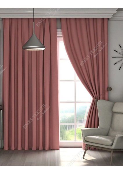 Pudra Blackout, Işık Geçirmez Karartma Güneşlik, Pilesiz (Tek Kanat Fon Perde)