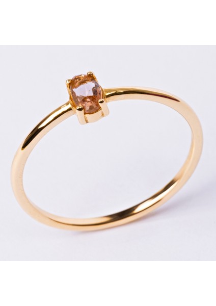 Gümüş Yüzük - 0.30 Karat Sultanayt Oval Taşlı 925 Ayar Gümüş Yüzük
