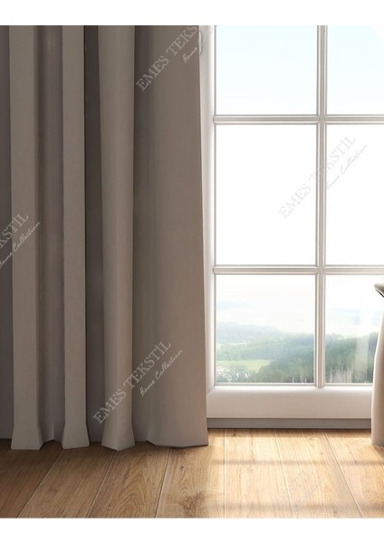 Bej Blackout, Işık Geçirmez Karartma Güneşlik, Pilesiz (Tek Kanat Fon Perde) modelleri