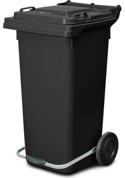 120 Lt Siyah Metal Pedallı Çöp Konteyneri (Isıya Dayanıklı)