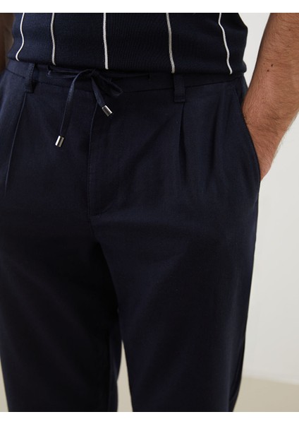 Yeni Sezon Slim Fit Keten Karisimli Erkek Pantolon - S5EE27Z8 modelleri