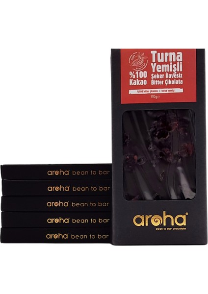 Altılı Avantaj Paket Kakao Turna Yemişli Şeker İlavesiz Bitter Çikolata - 110 gr x 6 Adet
