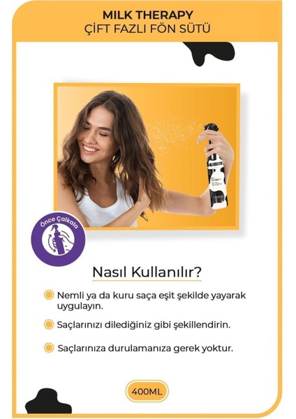Milk Therapy Çift Fazlı Kondisyoner Fön Suyu 400 ml