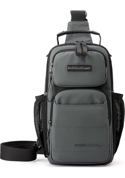 Wepower Yeni Erkek Göğüs Çantası Kore Versiyonu Gündelik Işe Gidip Gelme Omuz Çantası Büyük Kapasiteli Seyahat Taşınabilir Crossbody Çanta (Yurt Dışından)
